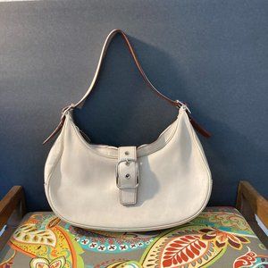 Coach - Vintage Hobo Shoulder Handbag Ivory Natural Full Grain Leather J3s-7592